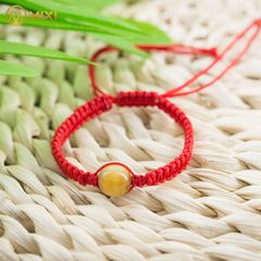 Vòng Tay Chỉ Đỏ Mix Hạt Đá Mắt Hổ Vàng Tươi 2A