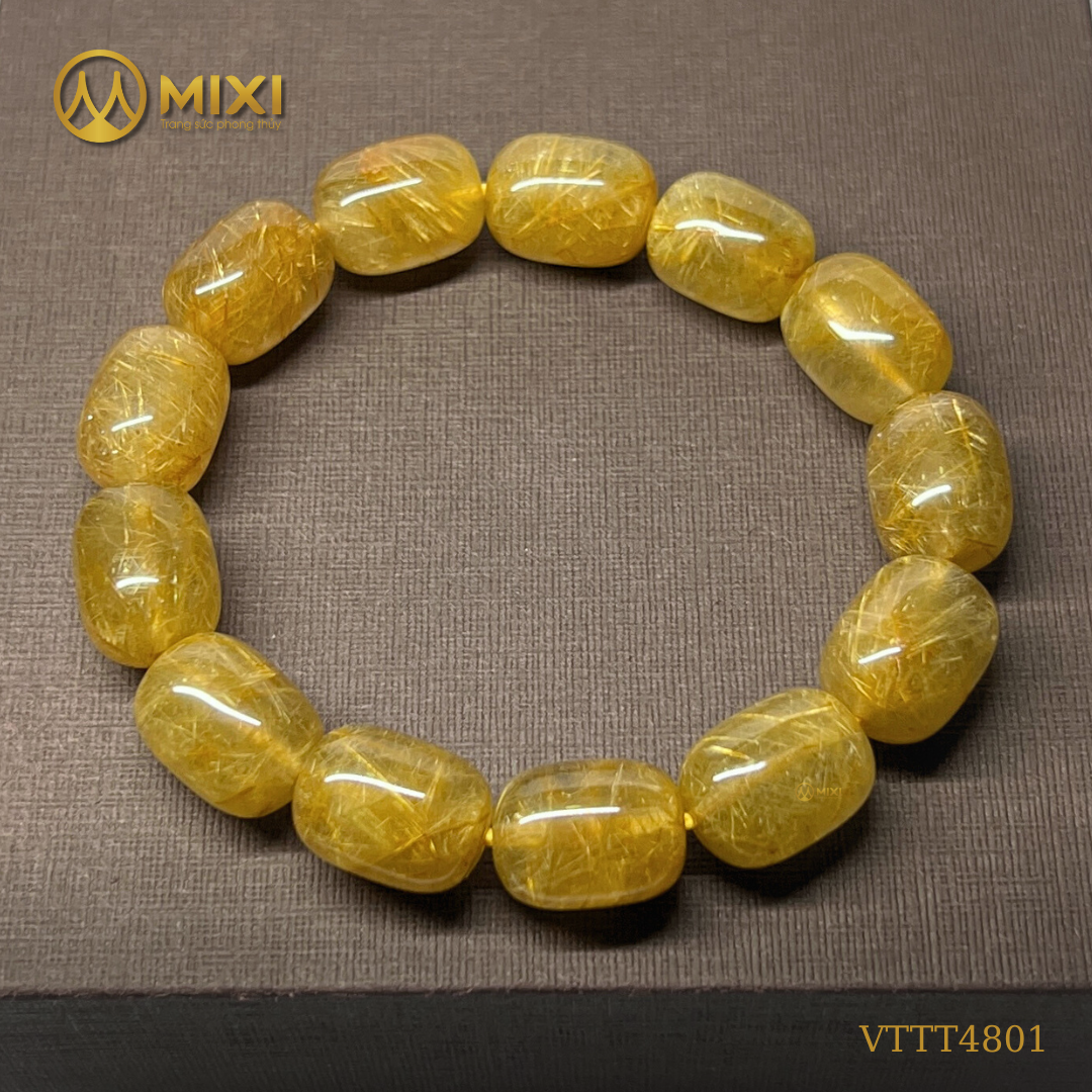 Vòng Tay Đốt Trúc Thạch Anh Tóc Vàng 2A