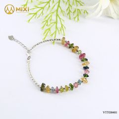 Vòng Tay Tourmaline Bạc Dẹt