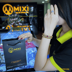 Vòng Tay Trầm Hương Tốc Vườn_6 Mix Charm Hạt Đá Bọc Bạc 925