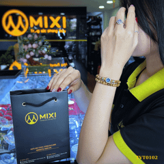 Vòng Tay Trầm Hương Tốc Vườn_6 Mix Charm Hạt Đá Bọc Bạc 925