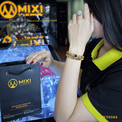 Vòng Tay Trầm Hương Tốc Vườn_6 Mix Charm Hạt Đá Bọc Bạc 925