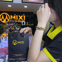 Vòng Tay Trầm Hương Tốc Vườn_6 Mix Charm Hạt Đá Bọc Bạc 925