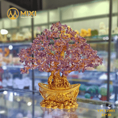 Cây Tài Lộc Thạch Anh Tím Thỏi Vàng
