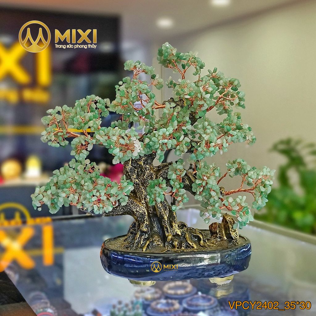 Cây Tài Lộc Thạch Anh Xanh