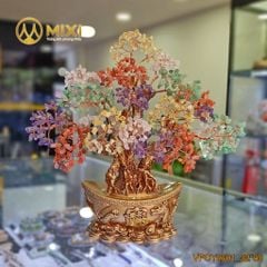 Cây Tài Lộc Thạch Anh Đa Sắc Thỏi Vàng