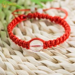 Vòng Tay Chỉ Đỏ Mix Hạt Đá Thạch Anh Trắng 1A