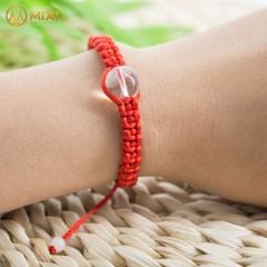 Vòng Tay Chỉ Đỏ Mix Hạt Đá Thạch Anh Trắng 1A