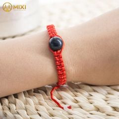 Vòng Tay Sợi Chỉ Đỏ Kết Hạt Đá Núi Lửa Obsidian