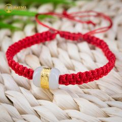 Vòng Tay Chỉ Đỏ Mix Lu Thống Mạ Vàng