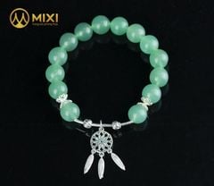 VT Đá Thạch Anh Xanh Aventurine 2A_10 Mix Charm Lưới Giấc Mơ (Dreamcatcher) Bạc 925_BLGM02