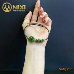 VT Dây Cáp Đen Đồng Xu Ngọc Bích Nephrite Mix Ngũ Điếu