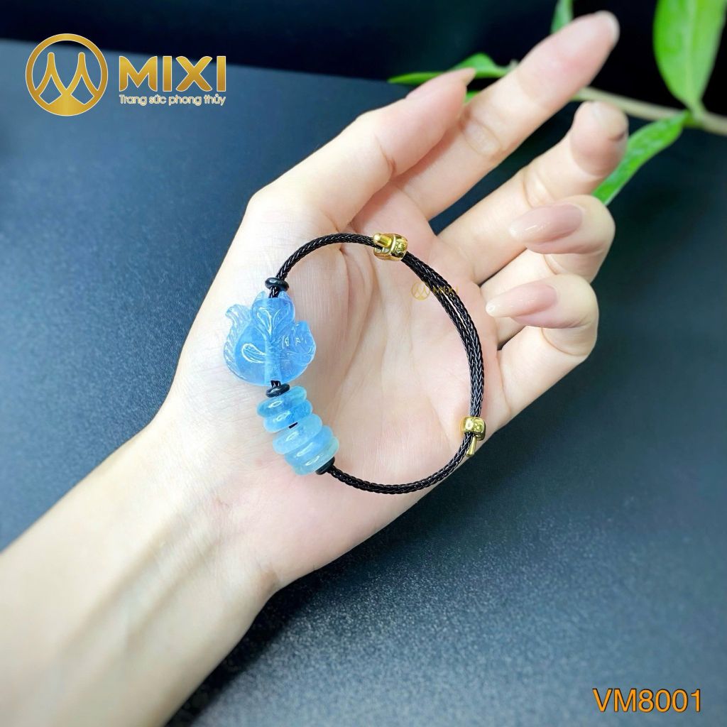 VT Dây Cáp Hồ Ly Aquamarine 2A Ôm Hoa Mix Ngũ Điếu