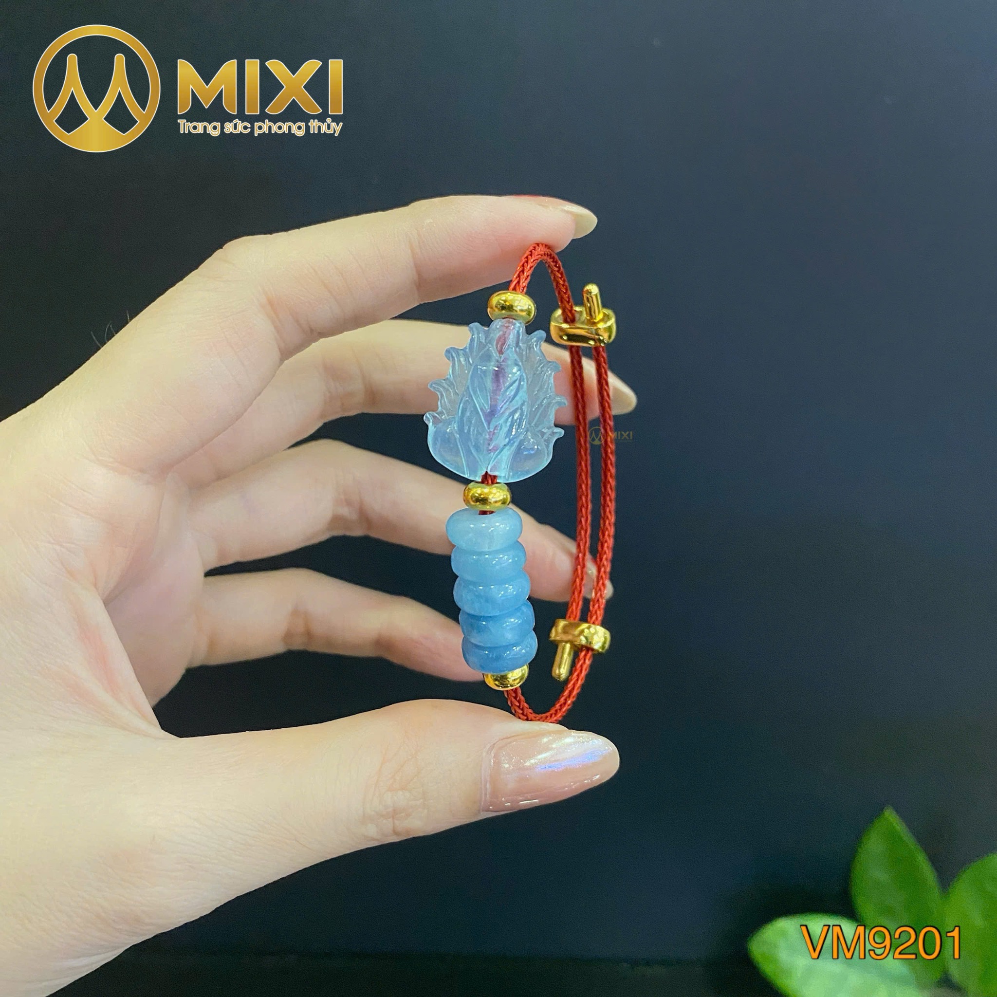 VT Dây Cáp Đỏ Hồ Ly Aquamarine 2A Chúa Mix Ngũ Điếu