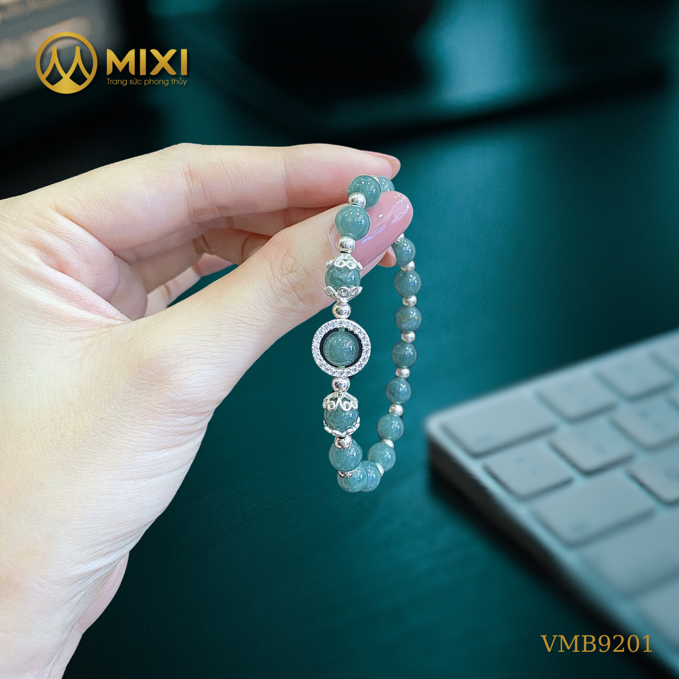 VT Lam Ngọc_7 Mix Khung Tròn Sủi Đá Bạc