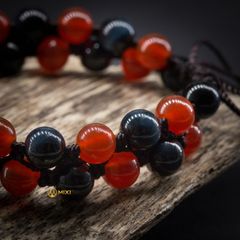 VT Mắt Hổ Xanh Đen Mix Mã Não Đỏ Tết Ziczac_6