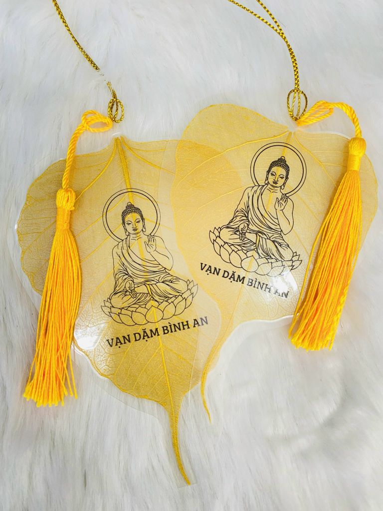 Lá Bồ Đề In Hình Phật QT