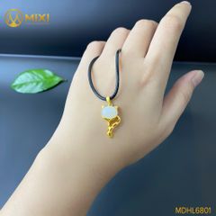 Mặt Dây Chuyền Hồ Ly Ngọc Bích Trắng Mạ Vàng