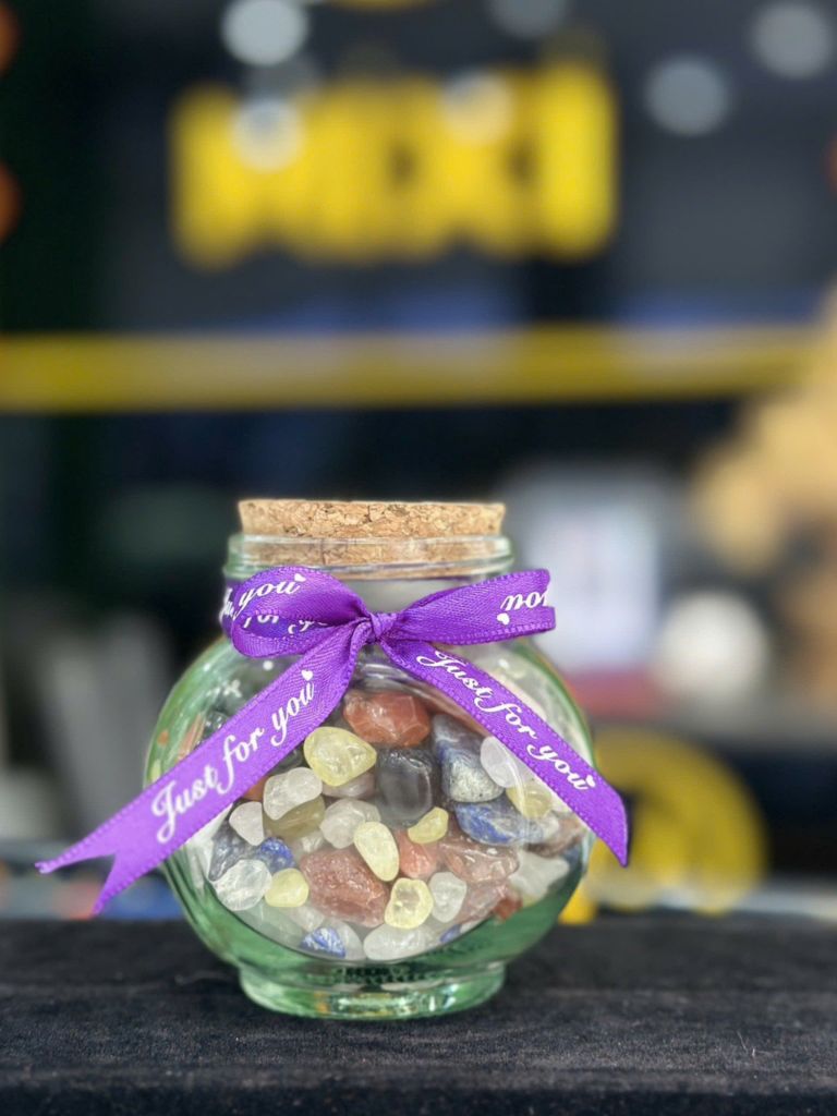 Lọ Thủy Tinh Hình Tròn TA Vụn Đa Sắc