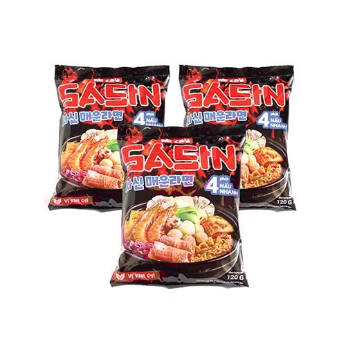  Combo 3 gói Mì Cay Sasin vị kim chi 120g 