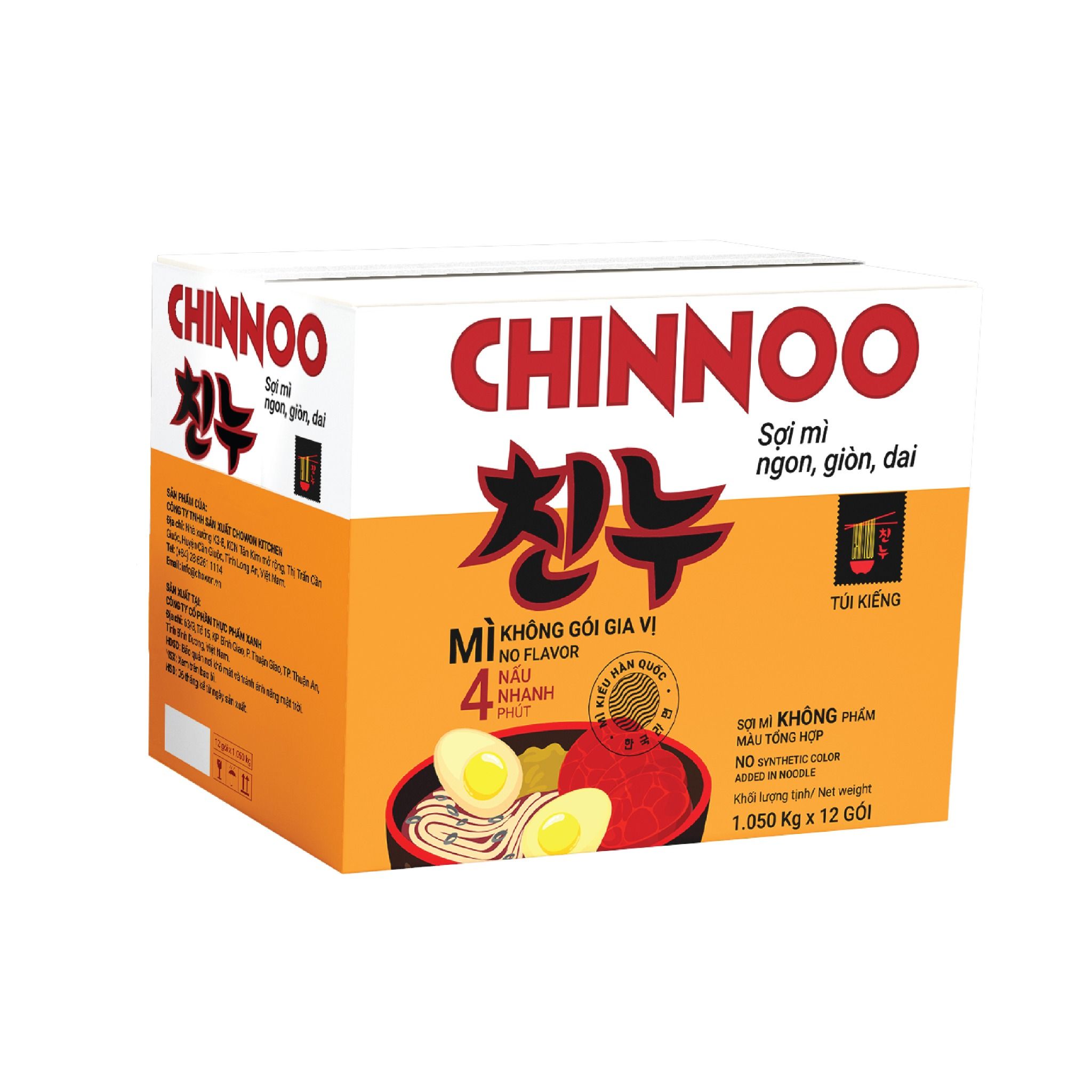  Mì Chinnoo không gia vị túi kiếng (thùng 12 túi) 