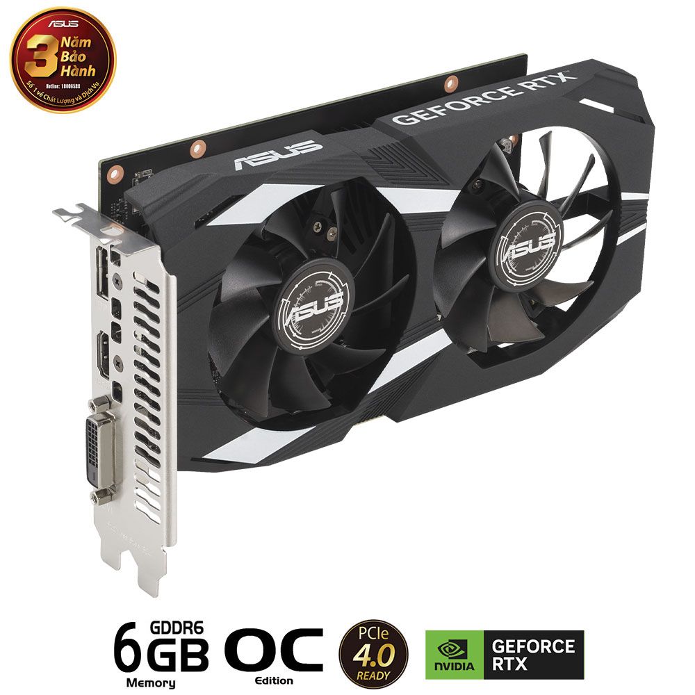 VGA ASUS Dual GeForce RTX™ 3050 OC Edition 6GB GDDR6