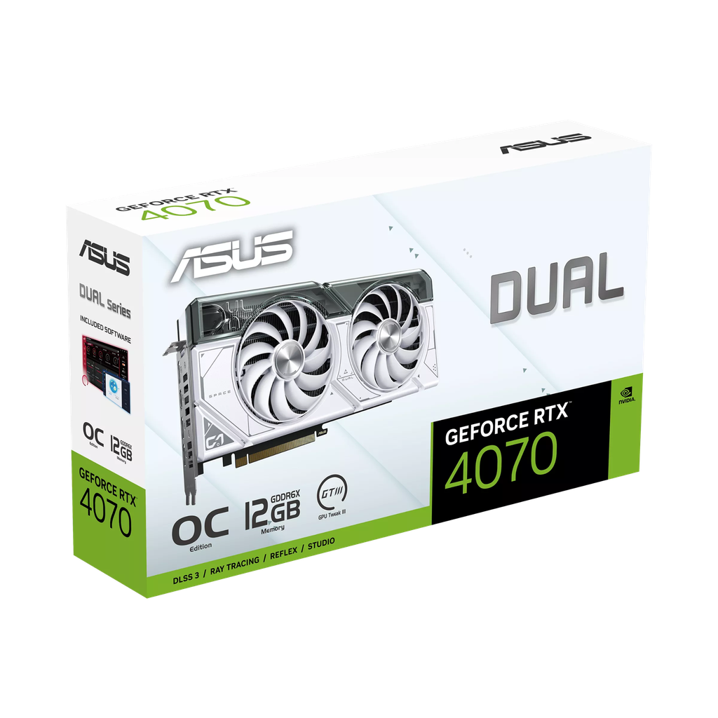 VGA ASUS Dual GeForce RTX™ 4070 White OC Edition 12GB GDDR6X