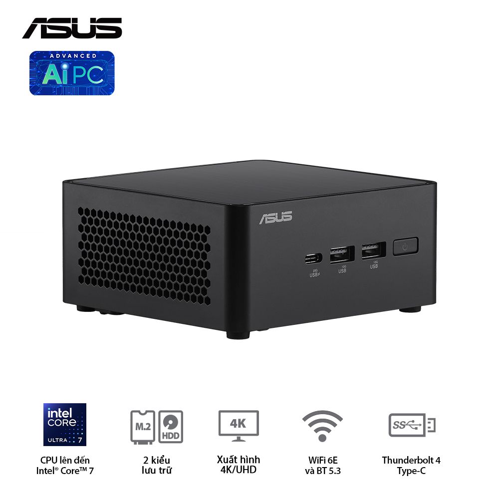 ASUS Mini NUC 14 Pro RNUC14RVHU500001I - Intel® Ultra 5 125H (up to 4.50 GHz) 14 Cores 18 Threads, Arc Graphics