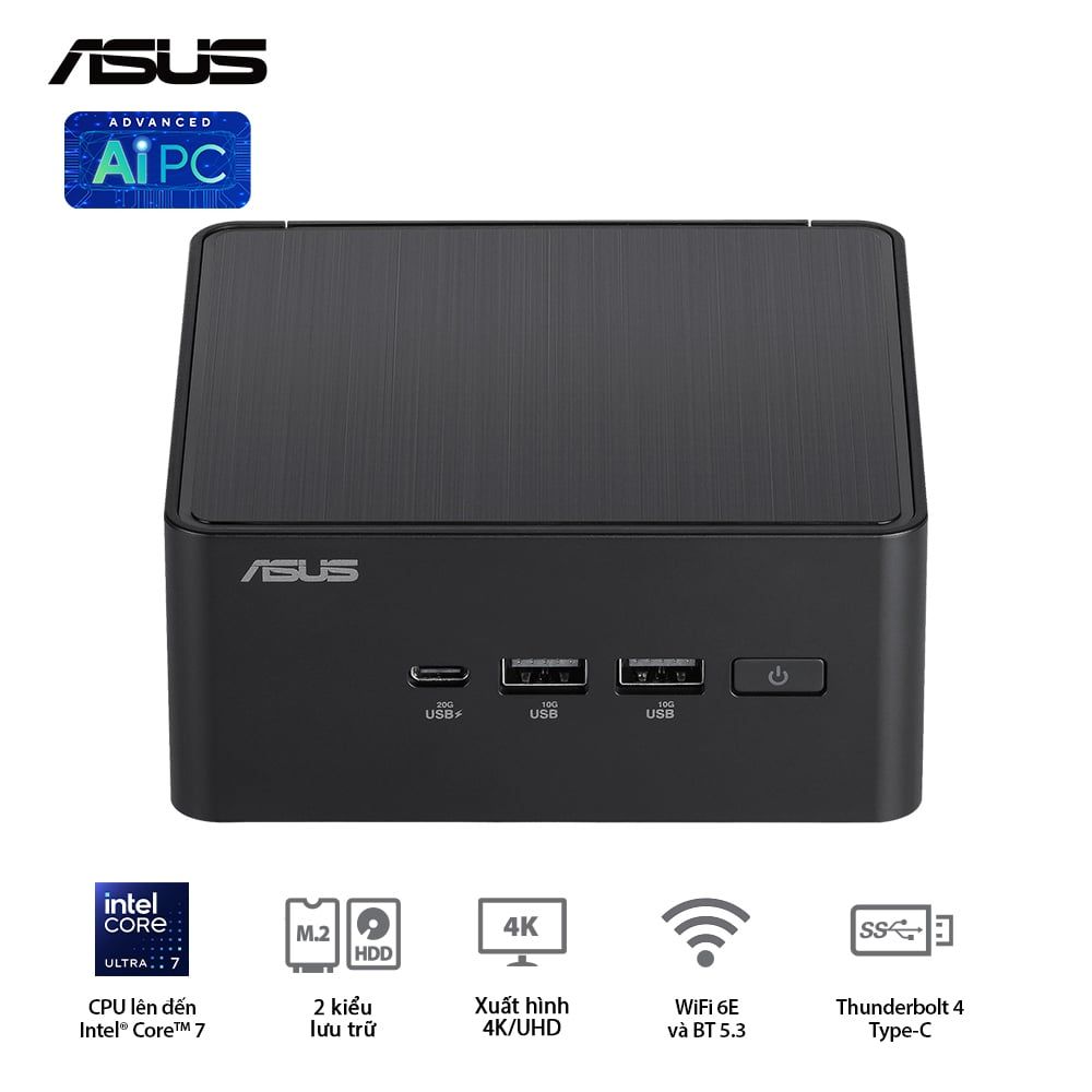 ASUS Mini NUC 14 Pro RNUC14RVHU700001I - Intel® Ultra 7 155H (up to 4.80 GHz) 16 Cores 22 Threads, Arc Graphics