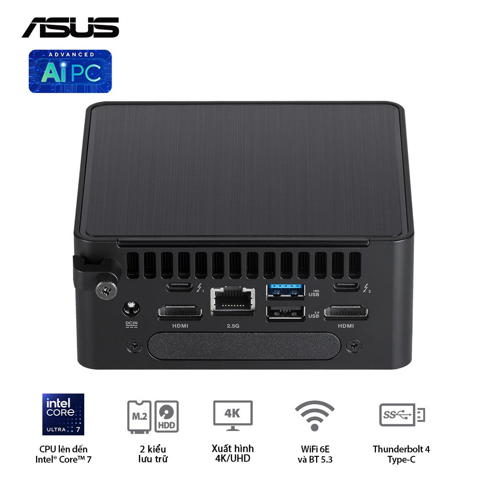 ASUS Mini NUC 14 Pro RNUC14RVHU500001I - Intel® Ultra 5 125H (up to 4.50 GHz) 14 Cores 18 Threads, Arc Graphics