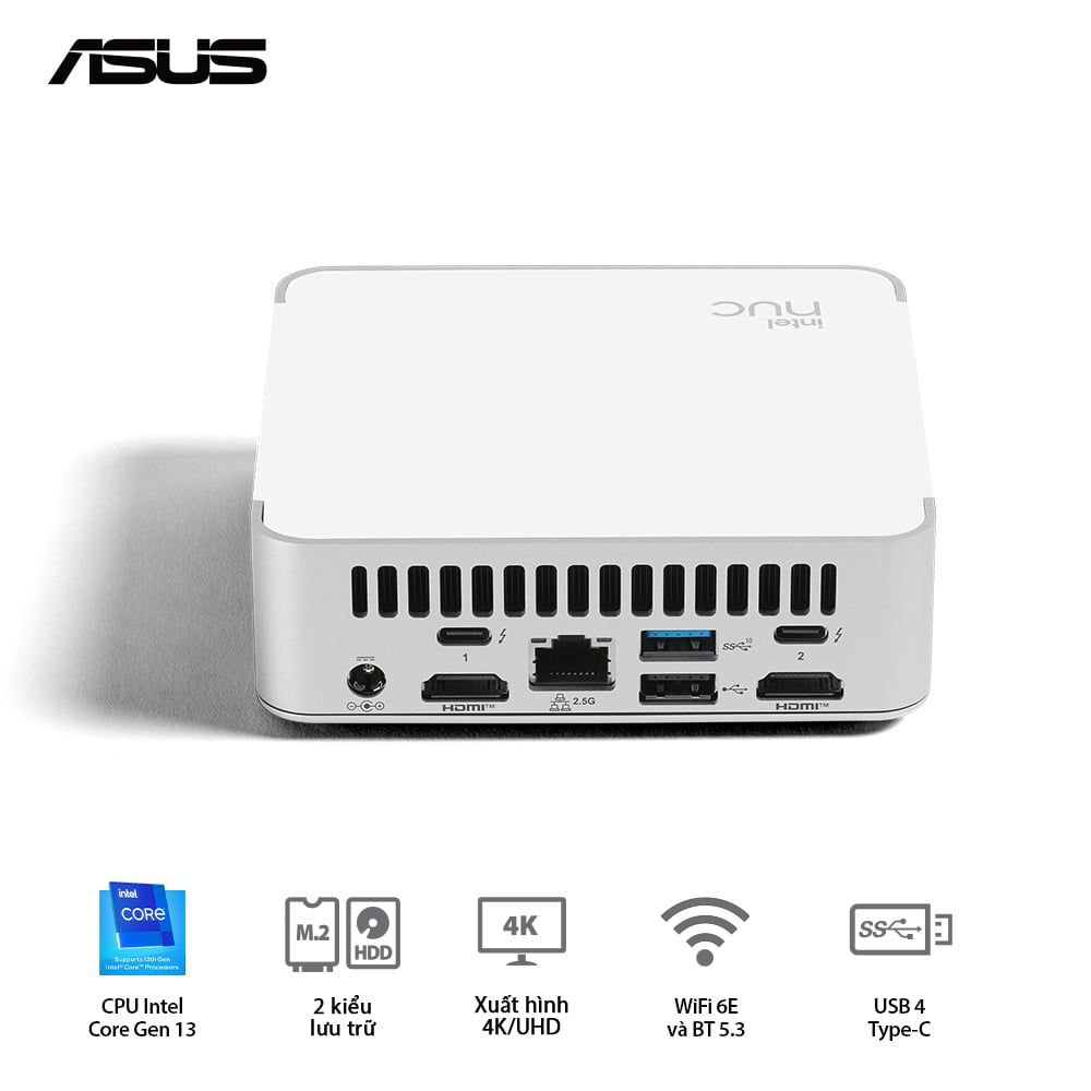 ASUS Mini NUC 13 Pro Desk RNUC13VYKI50006 - Intel® Core™ i5-1340P (up to 4.50 GHz) 12 Cores 16 Threads, Intel® Iris® Xe Graphics