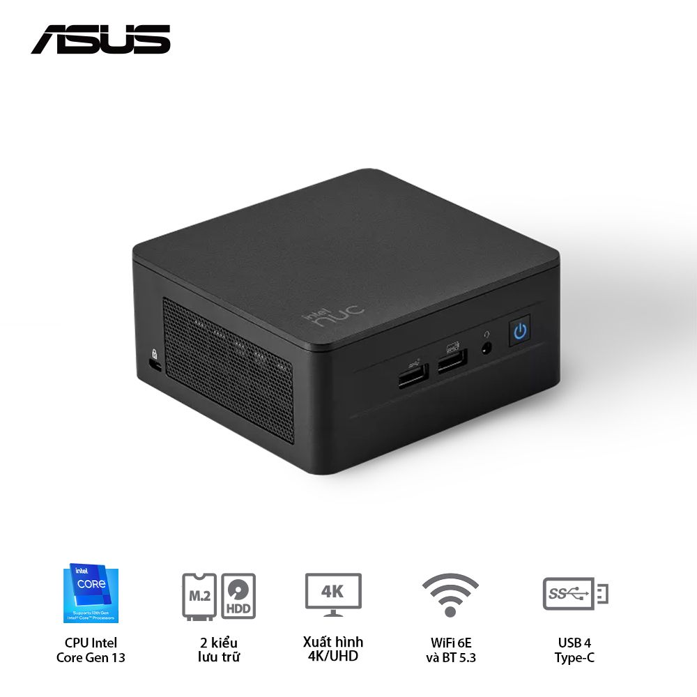 ASUS Mini NUC 13 Pro Tall RNUC13ANHI300001I - Intel® Core™ i3-1315U (up to 4.50 GHz) 6 Cores 8 Threads, Intel® Iris® Xe Graphics