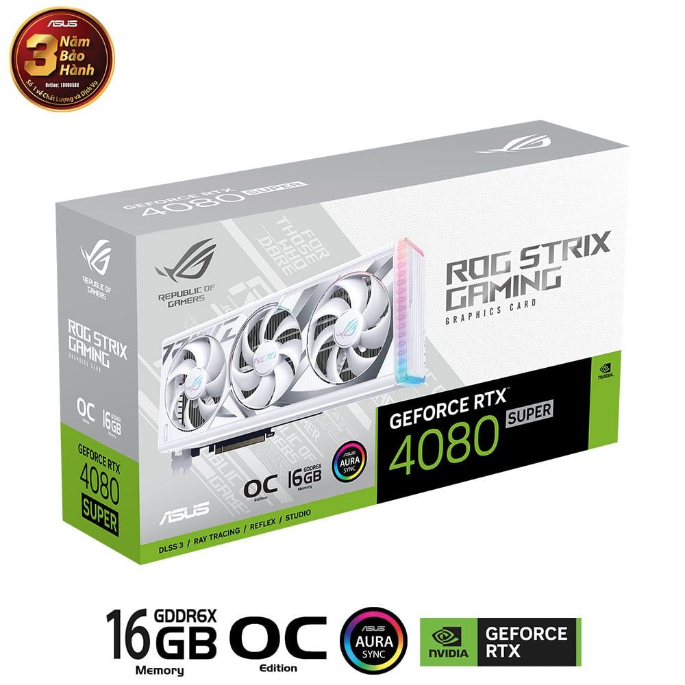VGA ROG Strix GeForce RTX™ 4080 SUPER 16GB GDDR6X White OC Edition