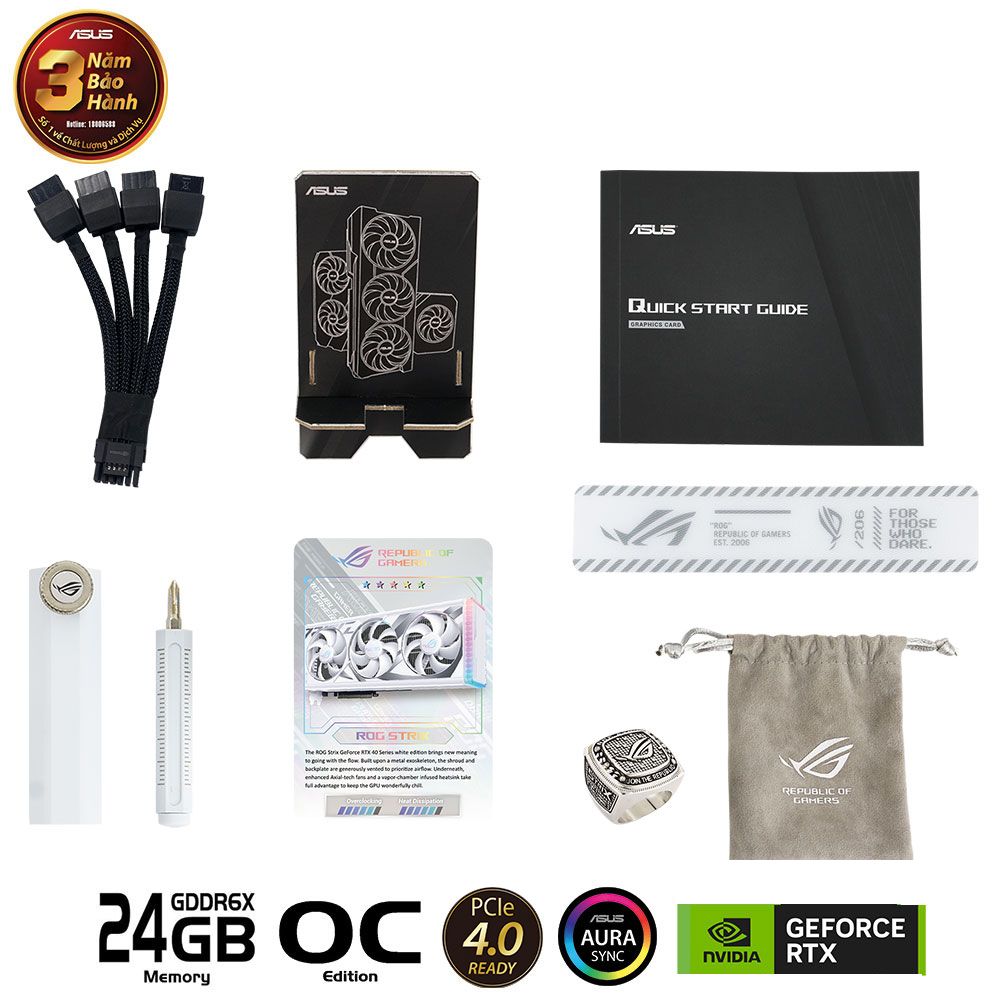 VGA ASUS ROG Strix GeForce RTX™ 4090 24GB GDDR6X White OC Edition