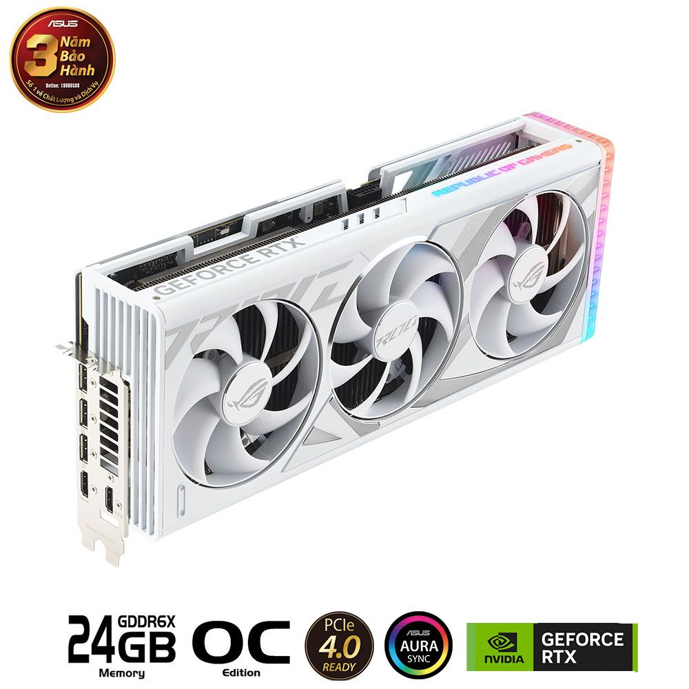 VGA ASUS ROG Strix GeForce RTX™ 4090 24GB GDDR6X White OC Edition