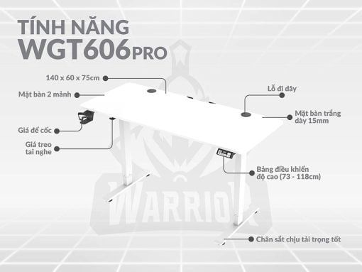 Bàn nâng hạ WARRIOR – Paladin Series – WGT606 Pro