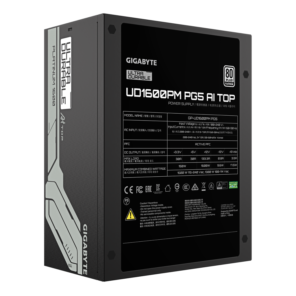 Nguồn máy tính GIGABYTE UD1600PM PG5 AI TOP