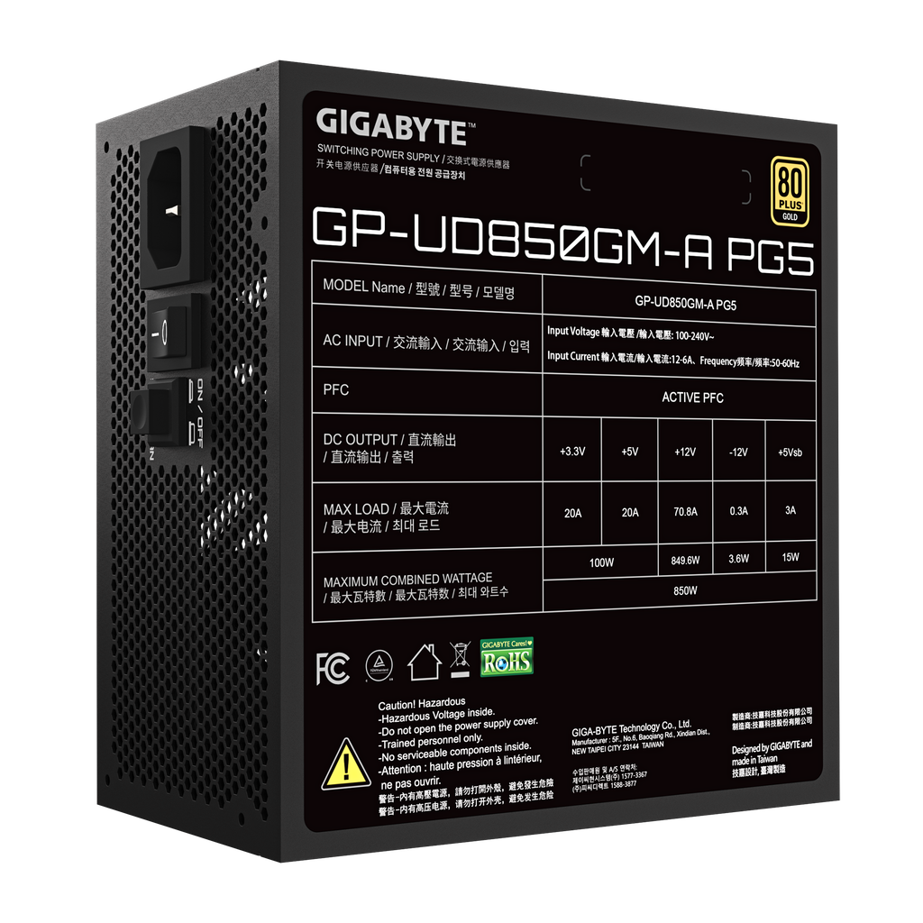 Nguồn máy tính GIGABYTE UD850GM-A PG5