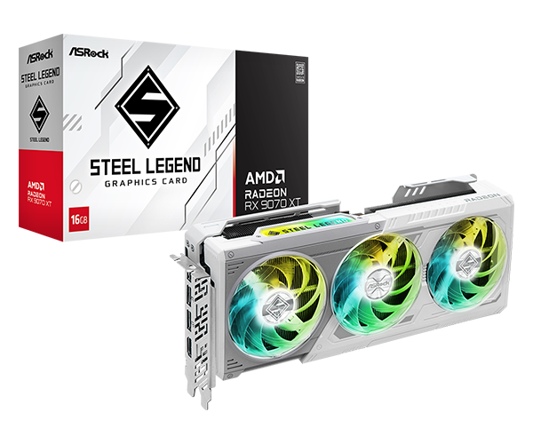 VGA ASRock AMD Radeon™ RX 9070 XT Steel Legend 16GB