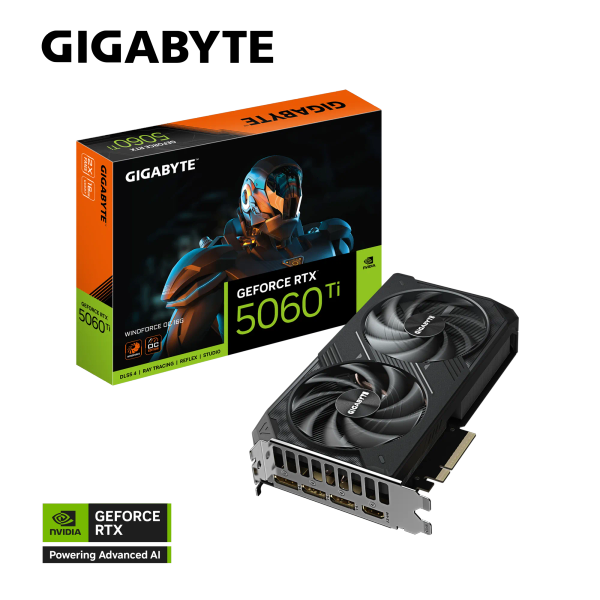 VGA GIGABYTE GeForce RTX™ 5060 Ti WINDFORCE OC 16G