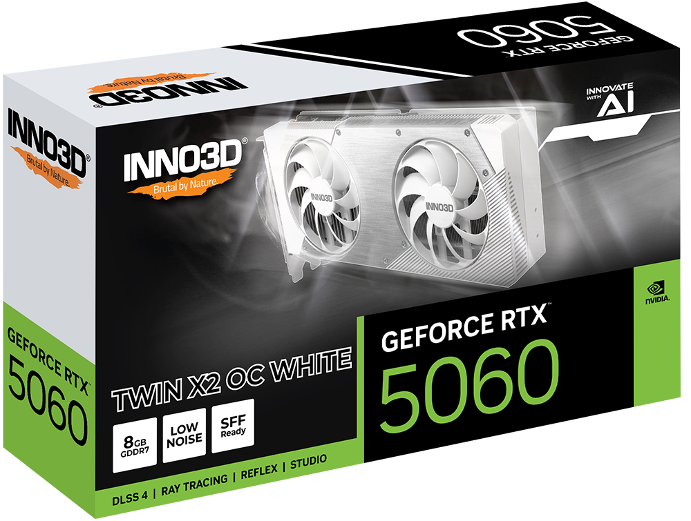 VGA INNO3D GeForce RTX™ 5060 TWIN X2 OC 8GB WHITE