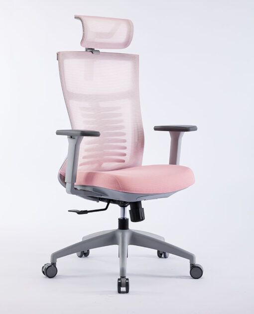 Ghế công thái học ergonomic WARRIOR – Hero series – WEC502 Gray & Pink