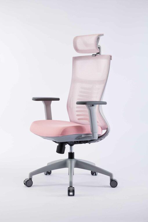 Ghế công thái học ergonomic WARRIOR – Hero series – WEC502 Gray & Pink