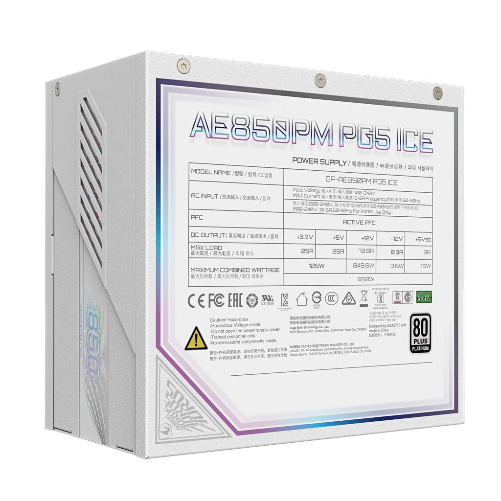 Nguồn máy tính GIGABYTE AORUS ELITE P850W 80+ Platinum Modular PCIe 5.1 (rev. 1.1)