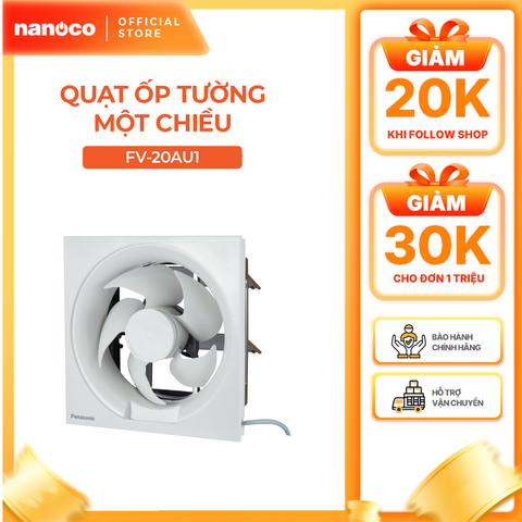 Quạt hút Panasonic dòng ốp tường một chiều - ko lưới model FV-20AU1 (18W) - KHÔNG GỒM PHÍ LẮP