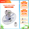 Quạt đảo cơ 5 cánh Nanoco model NOF1609 màu trắng (3 cấp độ gió, công suất 47w)