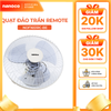 Quạt đảo có remote Nanoco model NOF1651RC màu Ghi/Beige (3 cấp độ gió, công suất 47W, bạc đạn)