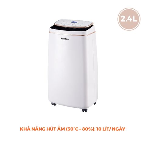Máy hút ẩm gia đình Nanoco NDH102/NDH163/NDH205/NDH256 - Cảm ứng thông tin, có Led, hẹn giờ tắt/mở