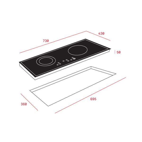 Bếp điện từ TEKA IR 721 SR, điều khiển cảm ứng, mặt kiếng Ceramic - KHÔNG GỒM PHÍ LẮP