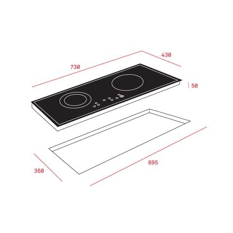 Bếp điện từ TEKA IR 721 SR, điều khiển cảm ứng, mặt kiếng Ceramic - KHÔNG GỒM PHÍ LẮP